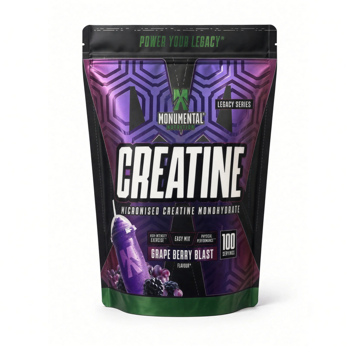 Creatine | Micronised Creatine Monohydrate Powder 500g | Grape Berry Blast | 100 Servings
