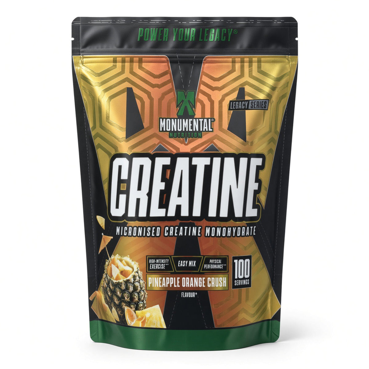 Creatine |  Micronised Creatine Monohydrate Powder 500g | Pineapple Orange Crush | 100 Servings