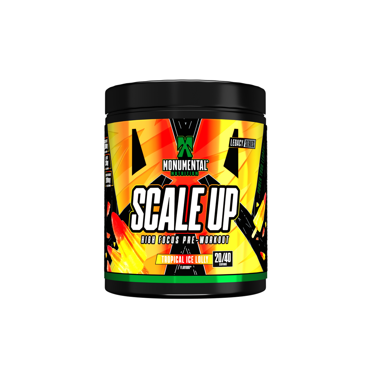 Scale Up | High Focus PUMP & STIM Pre-workout Powder 440g | Tropical Ice Lolly | 40 Servings