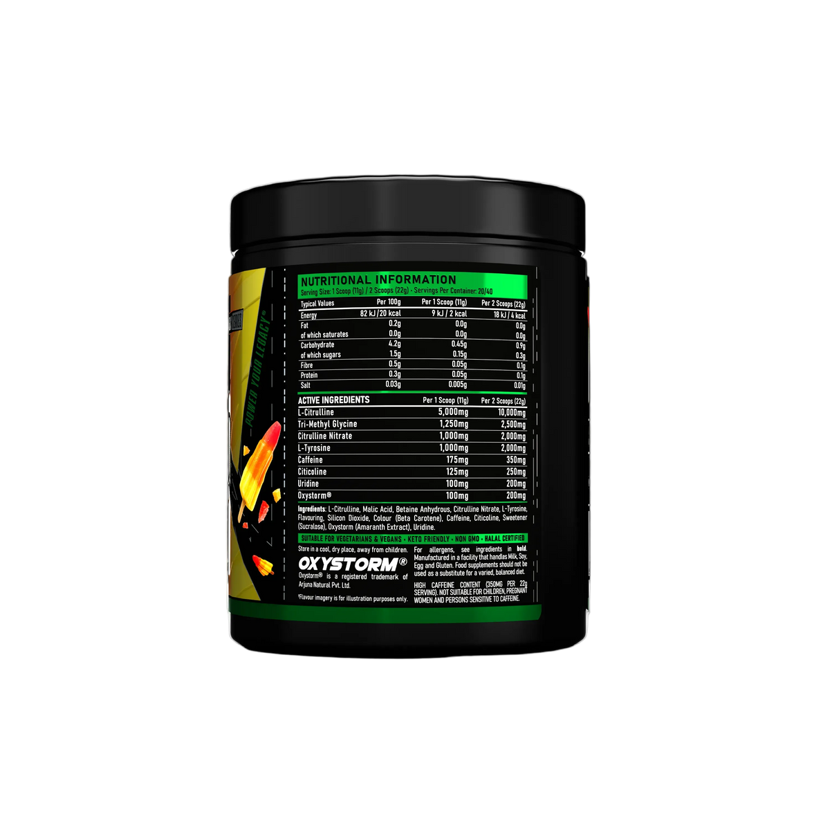 Scale Up | High Focus PUMP & STIM Pre-workout Powder 440g | Tropical Ice Lolly | 40 Servings
