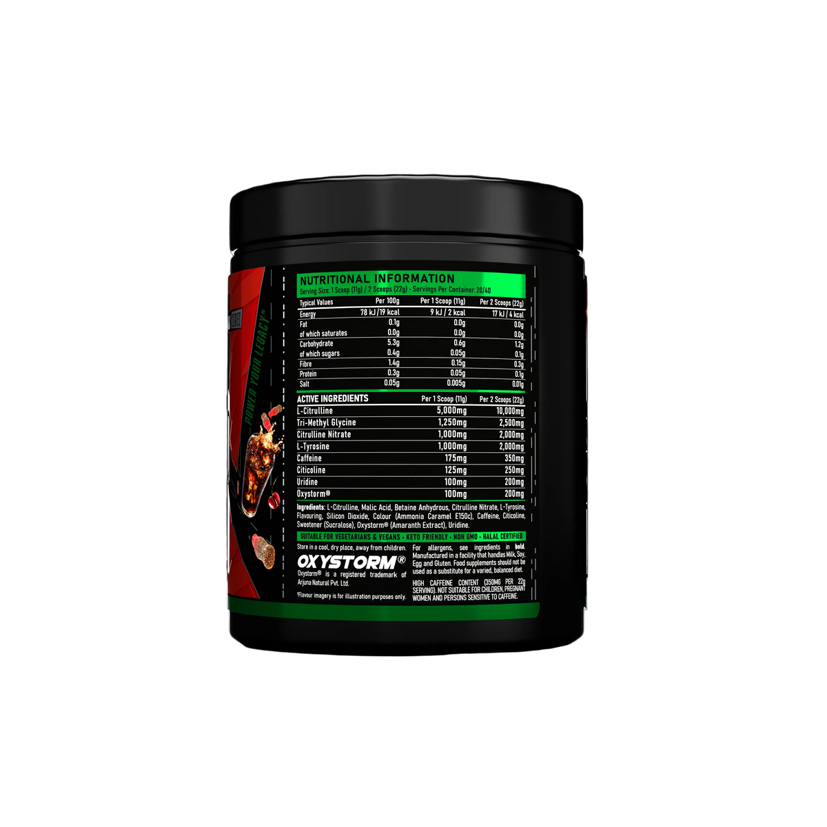 Scale Up | High Focus PUMP & STIM Pre-workout Powder 440g | Cherry Cola Fizz | 40 Servings