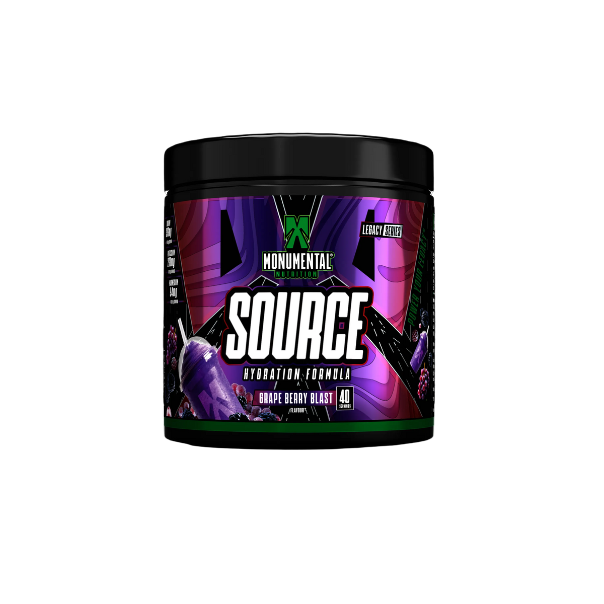 Source | Advanced Hydration Electrolyte Powder 360g | Grape Berry Blast | 40 Servings
